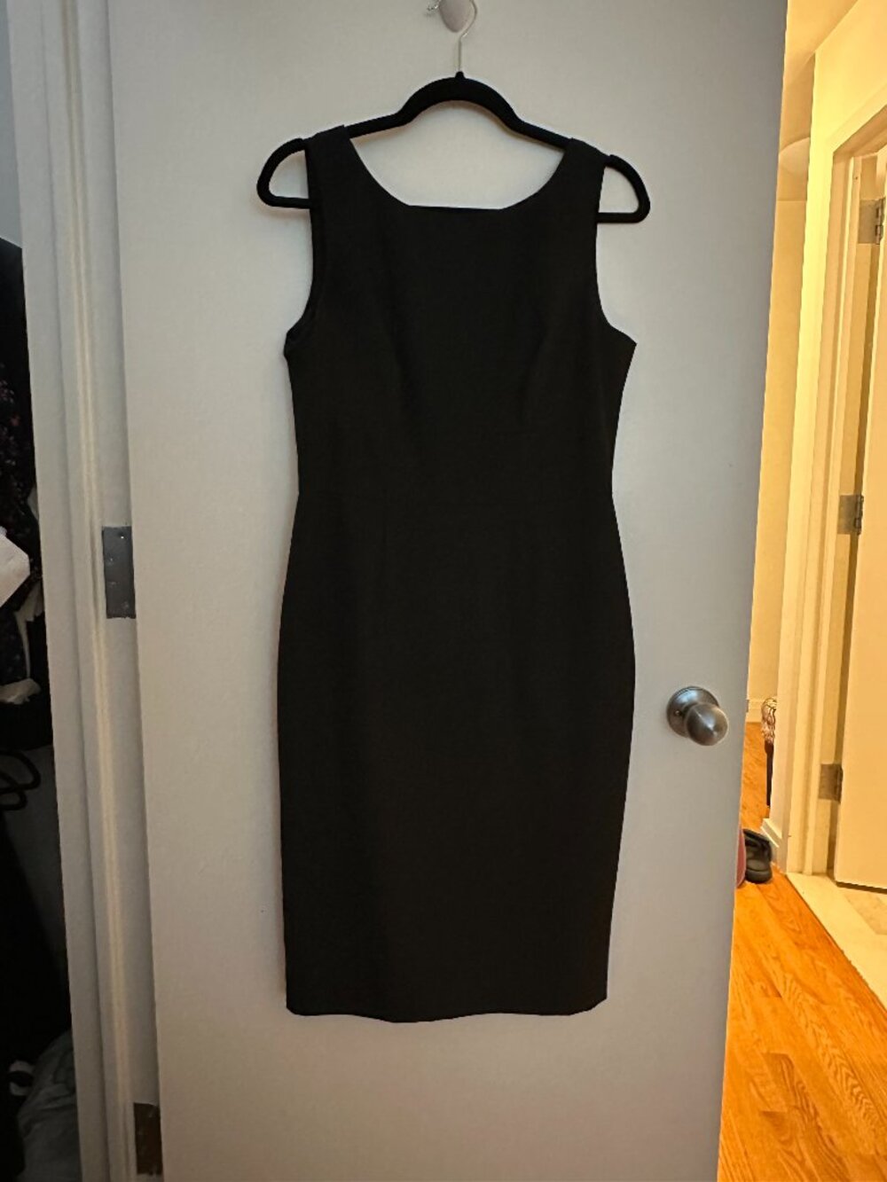 Banana Republic BR Monogram Black Exposed Zipper Sheath Dress 6